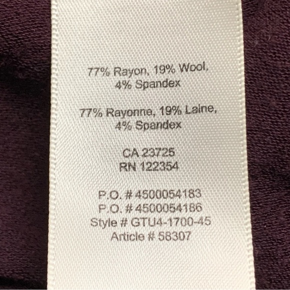 Aritzia Wilfred Dark Cherry Purple V Neck Sweater Lightweight - Picture 8 of 10